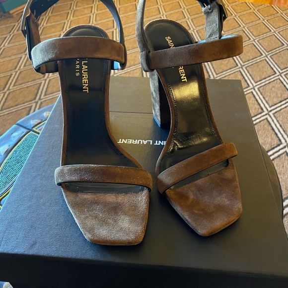 YSL Saint Laurent Oak Block Heel Sandals - Picture 3 of 9